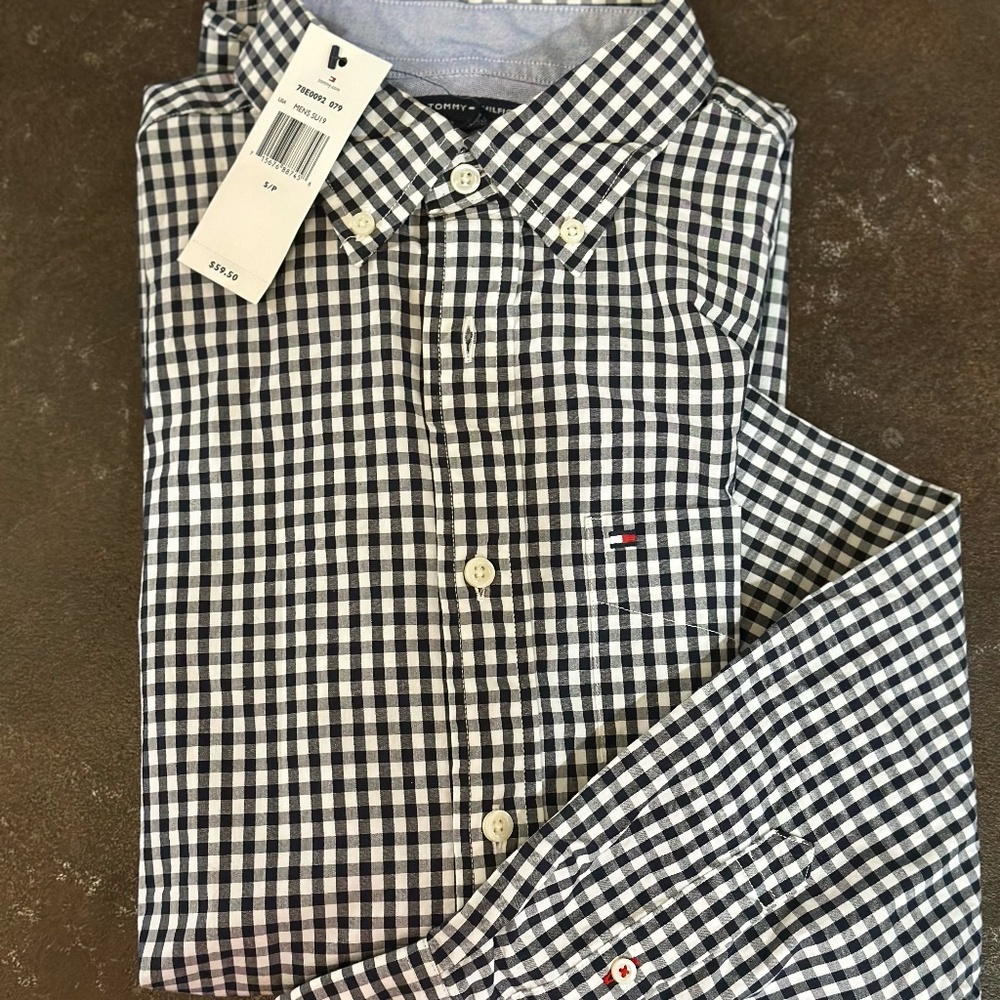 TOMMY HILFIGER Mens Button Down Shirt, Size S